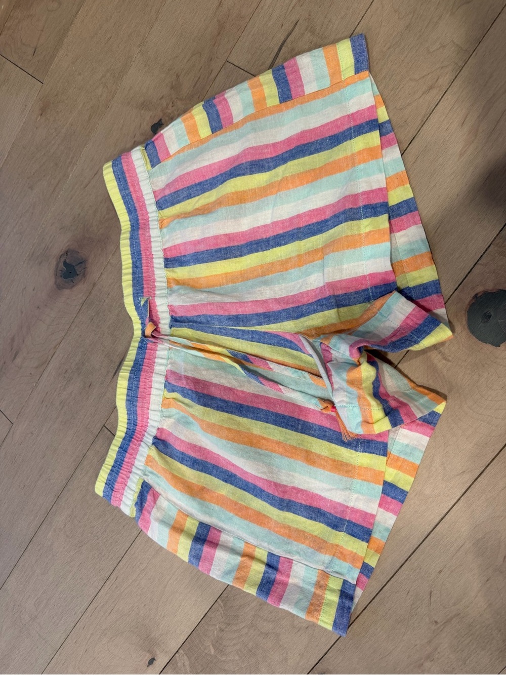 Vineyard Vines Rainbow Stripe High-Waist Casual Shorts